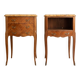 Pair of Louis XV bedside tables with marble and marquetry.