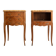 Pair of Louis XV bedside tables with marble and marquetry.