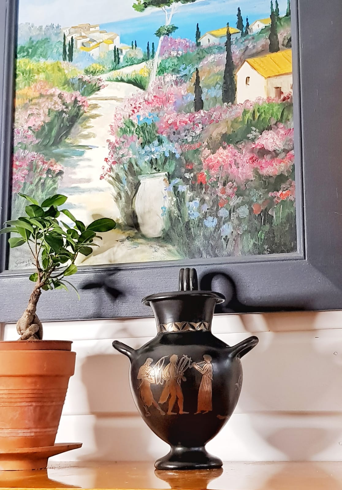 Italian artisanal reproduction Etruscan bucchero vase