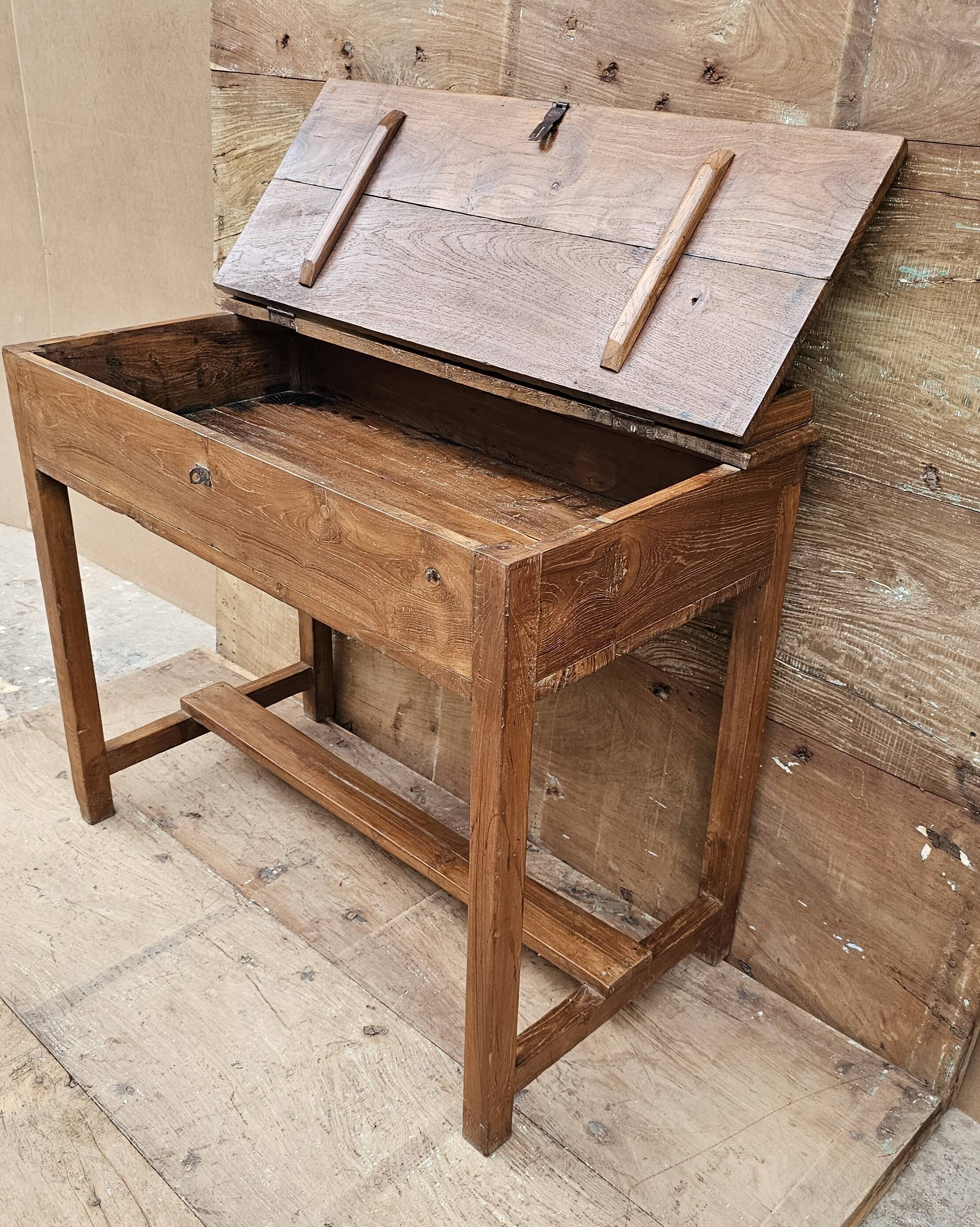 Old desk - Burmese teak desk