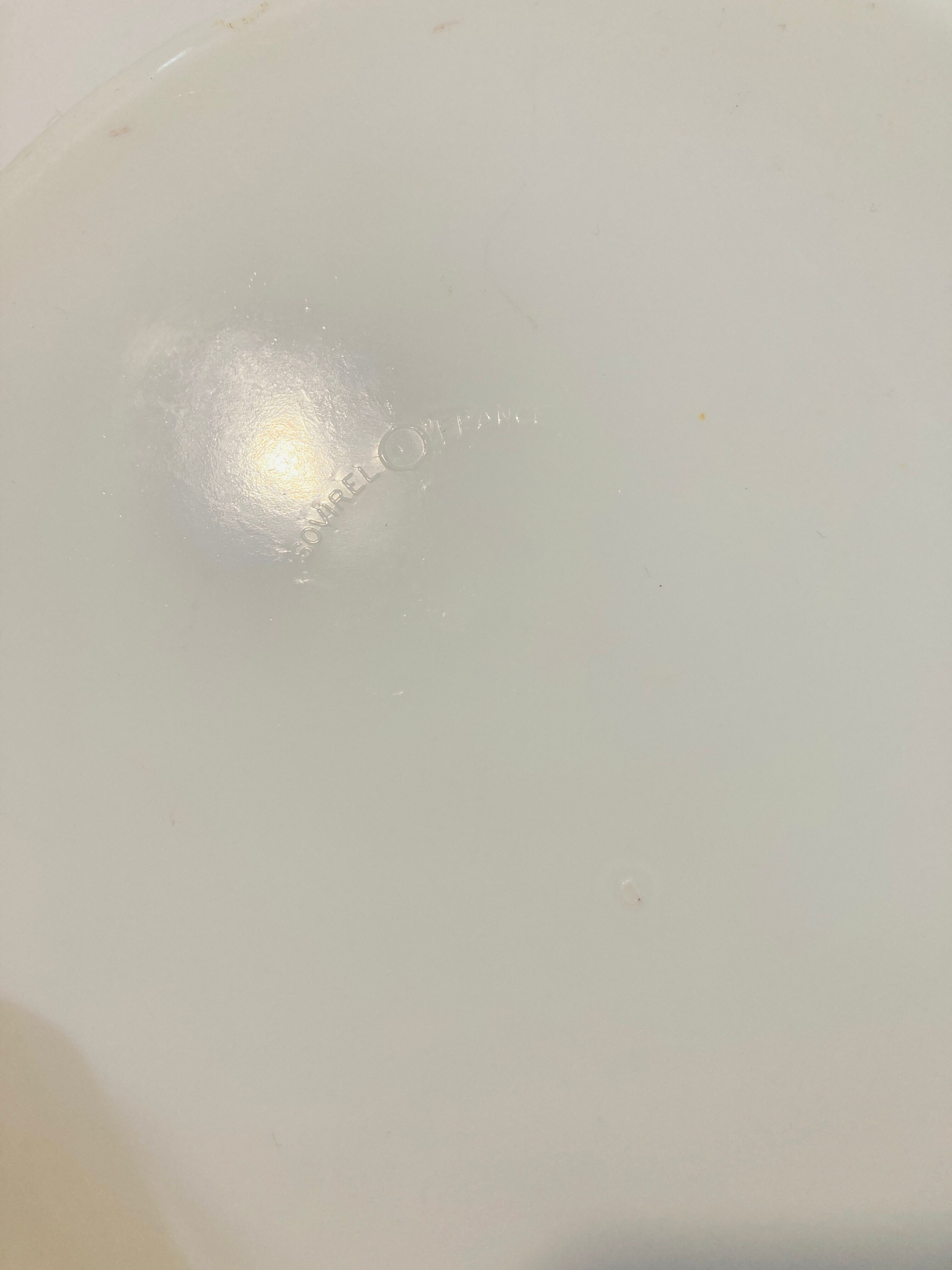 White glass bowl from the 70s sovirel