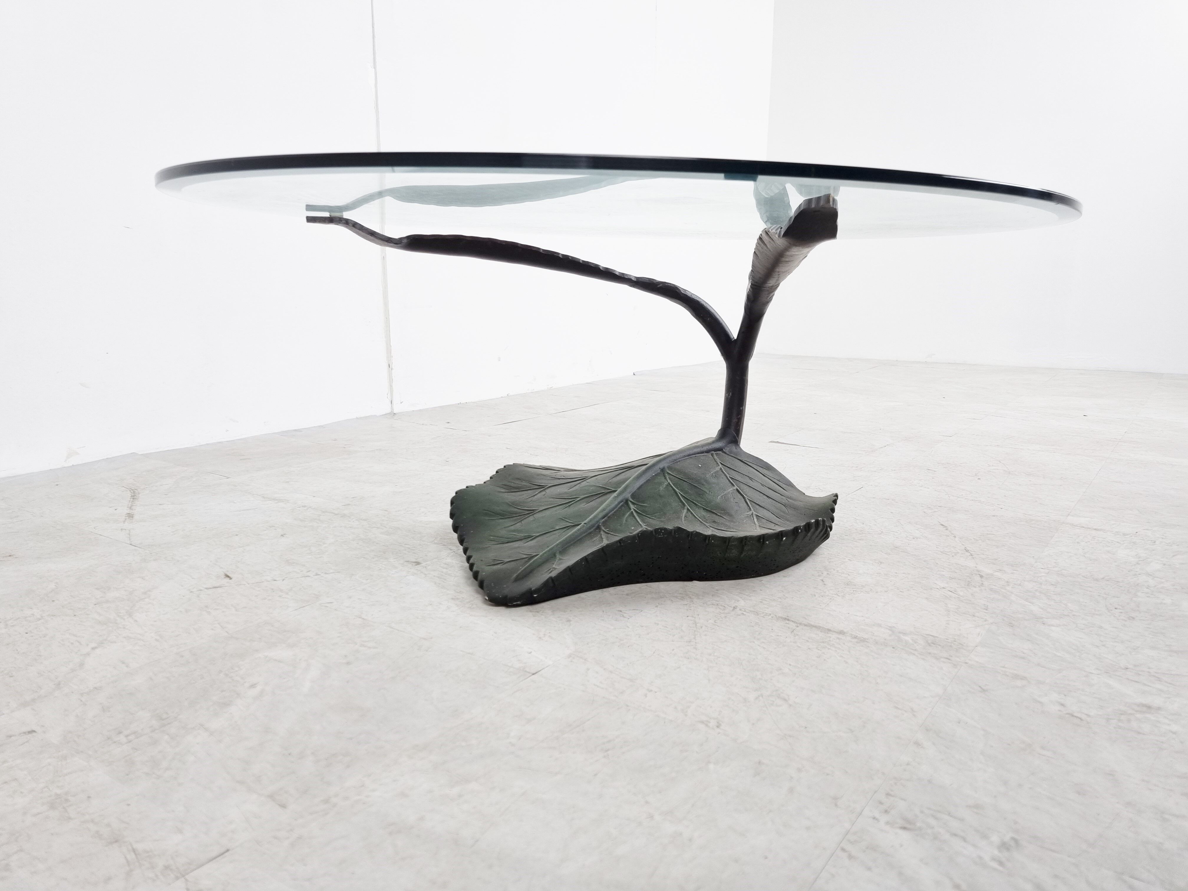 Sculptural leaf coffee table, 1970s