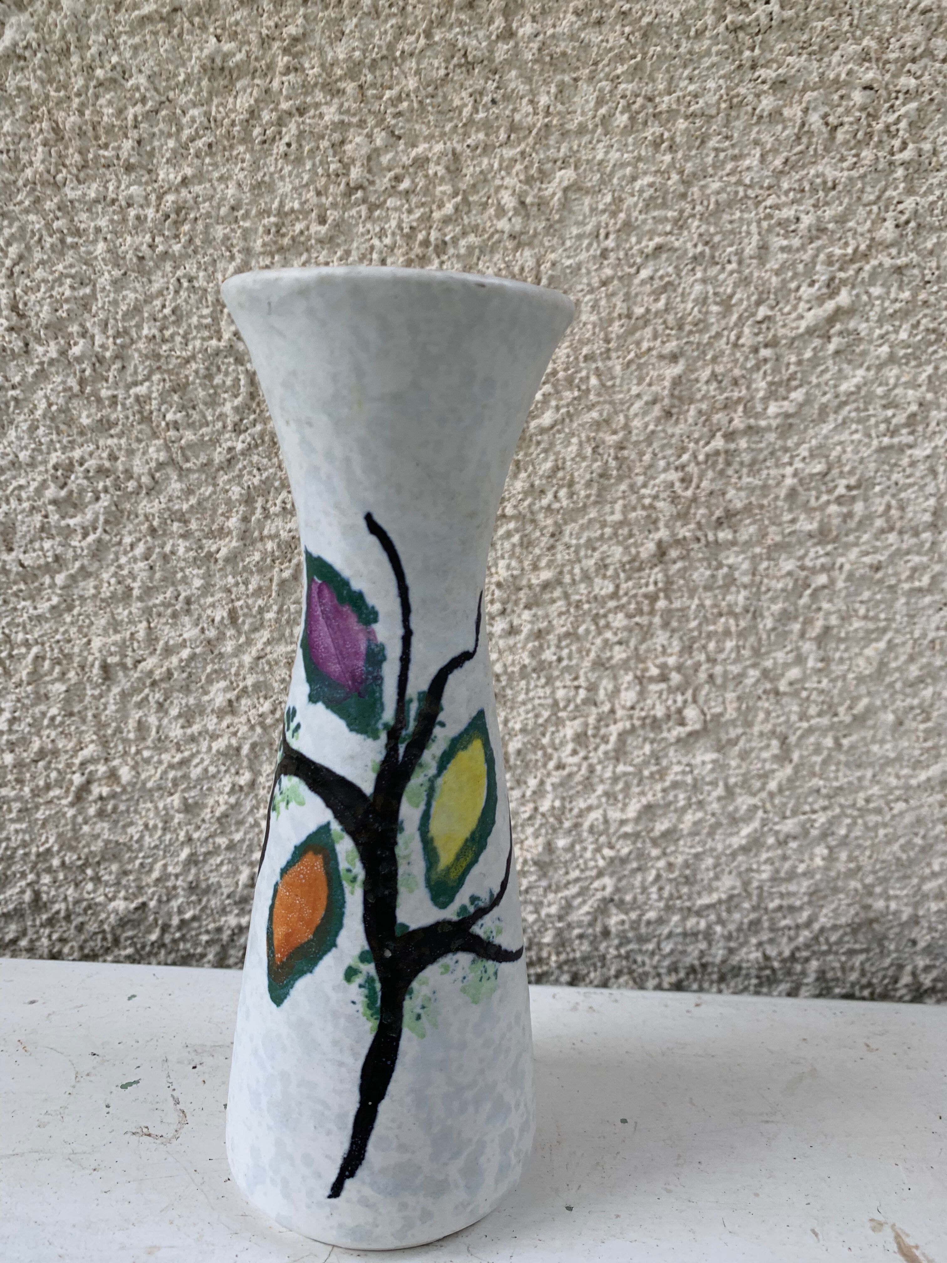 Enamelled ceramic vase made in germany design and vintage
