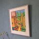 Mid-century modern swedish "the pathway" vintage framed watercolour