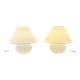 Set of 2 mushroom lamps, opal glass, Glashütte Limburg, Germany, 1970s