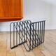 Black metal magazine rack Design attributed to François Arnal for Atelier A Made in France 1970