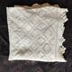 White cotton bedspread - sofa throw with geometric patterns