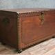 Naval officer's chest in solid mahogany-stained wood