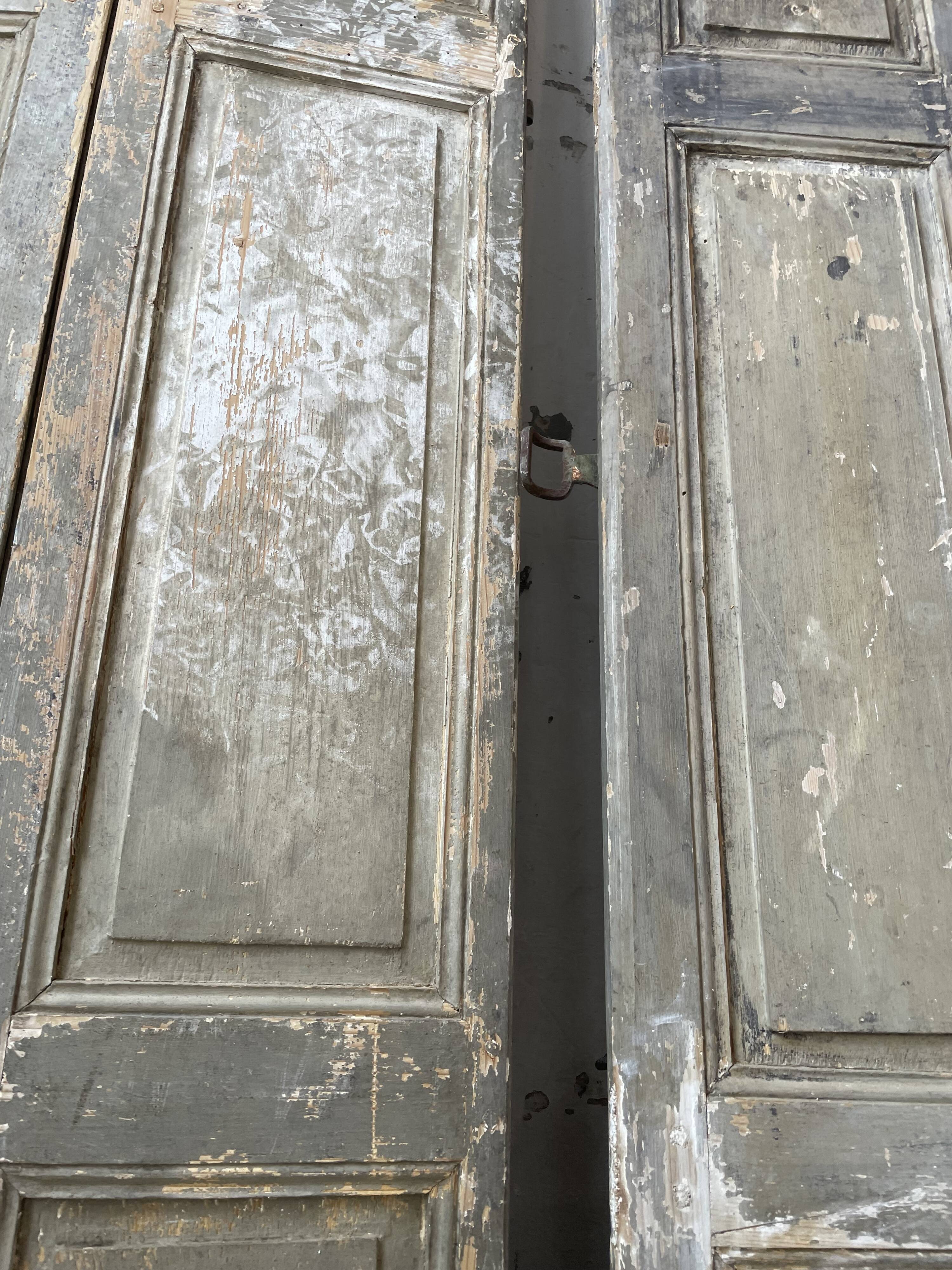 Trio of shutters louvers patina blue gray