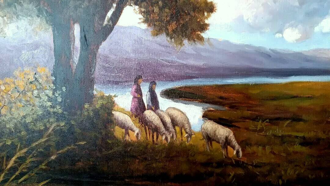 Large dipinto paesaggio firmato longoni anni 30 - 101 x 71