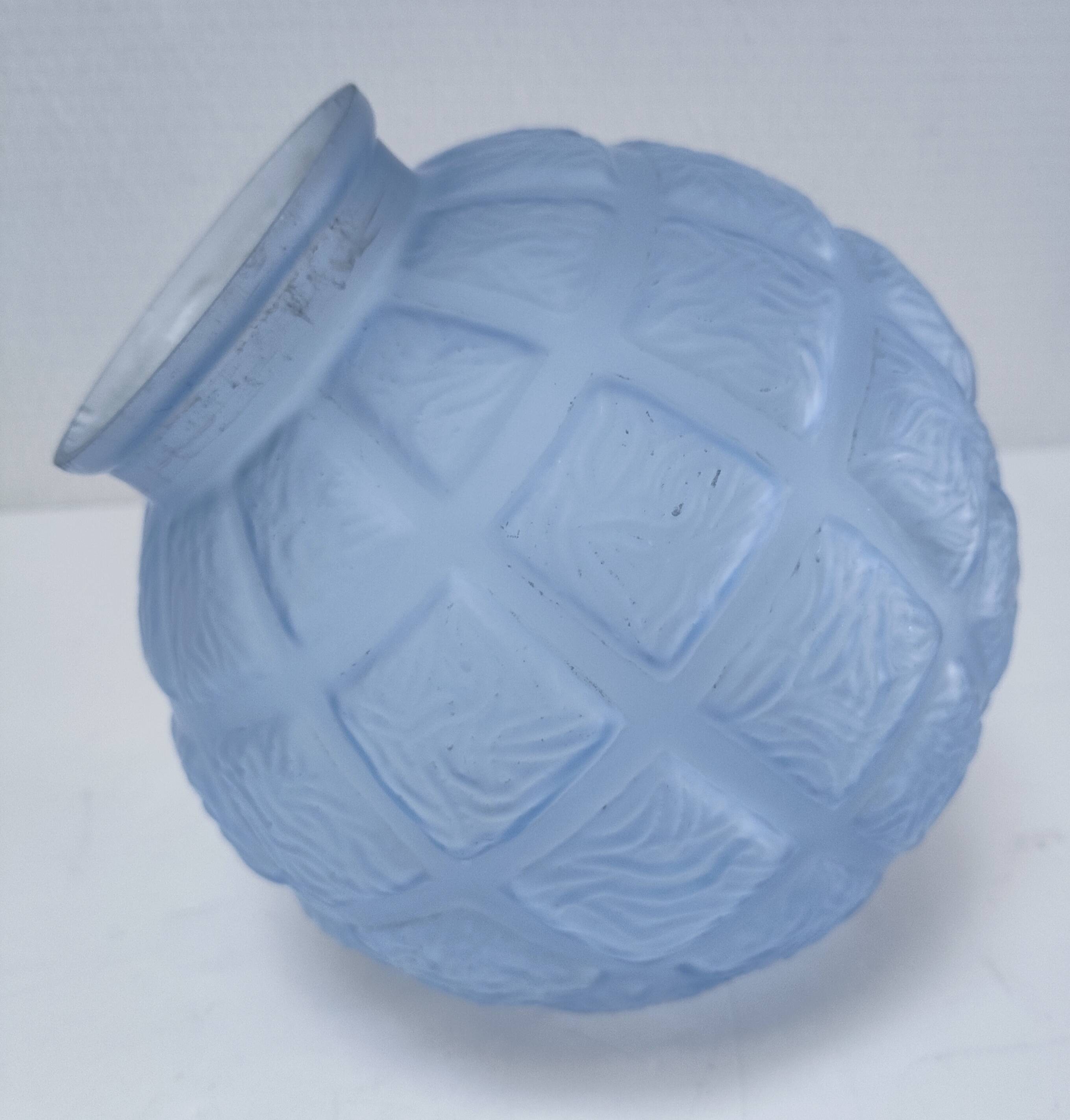 Art Deco ceiling light, blue glass, 1920s