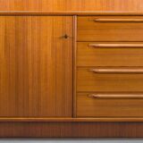 Large Vintage Bookcase with Bar in Teak by Heinrich Riestenpatt, 1960s