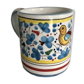 Blue flower bird mug