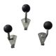 Set of 3 metal and bakelite coat hooks, public school type