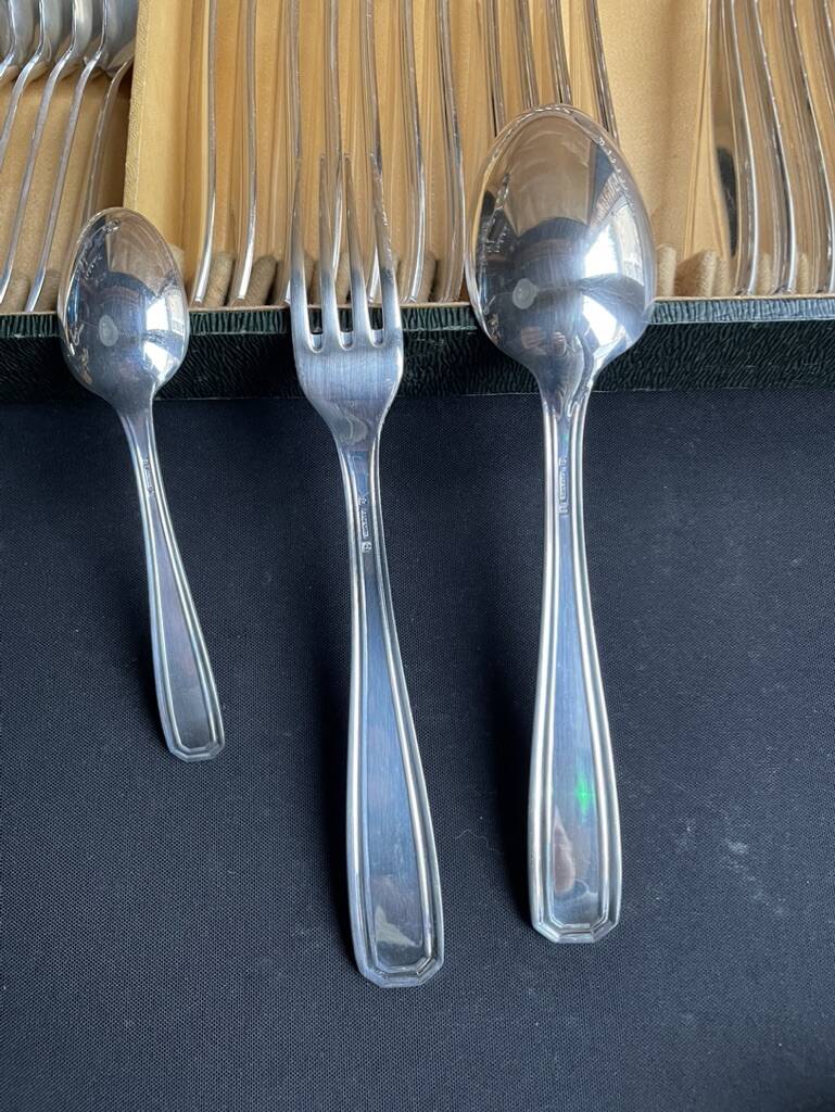 Cutlery set 37 pieces – Alfénide for Christofle América model - Luc Lanel