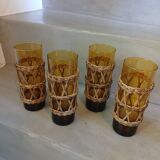 4 vintage orangeade glasses