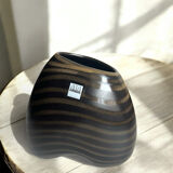 Cuba AZA Germany ceramic vase with a brown stripe.