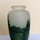 Multilayered glass vase engraved with acid