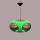 Massive Belgium Space Age UFO Lamp, Green Mid-Century Modern Lighting