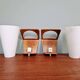Pair of Philips teak and opaline wall lights, designed by Louis Kalff, 1950