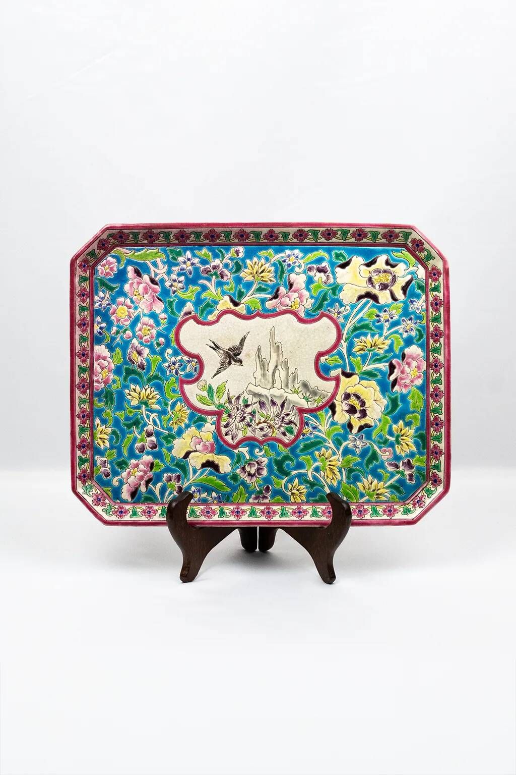 Plateau Longwy in cloisonné enamels, 1887 – Swallow decoration