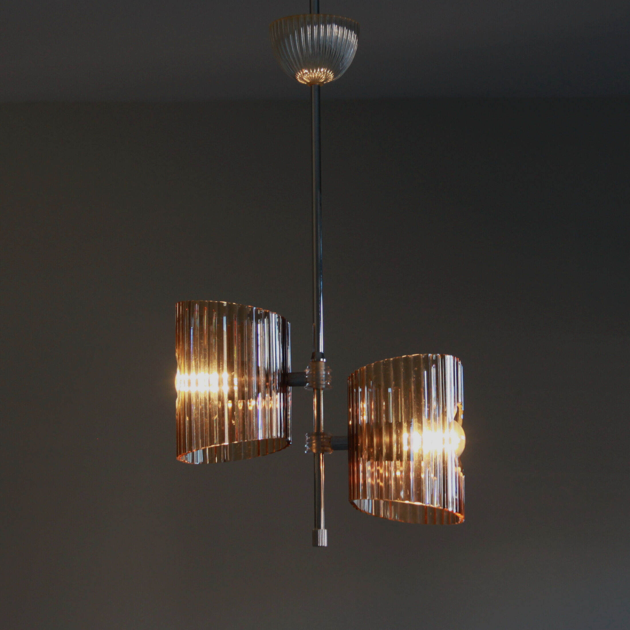 Smoked plexiglass chandelier 1960 1970 vintage seventies