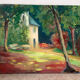 The house in the woods, oil on canvas.