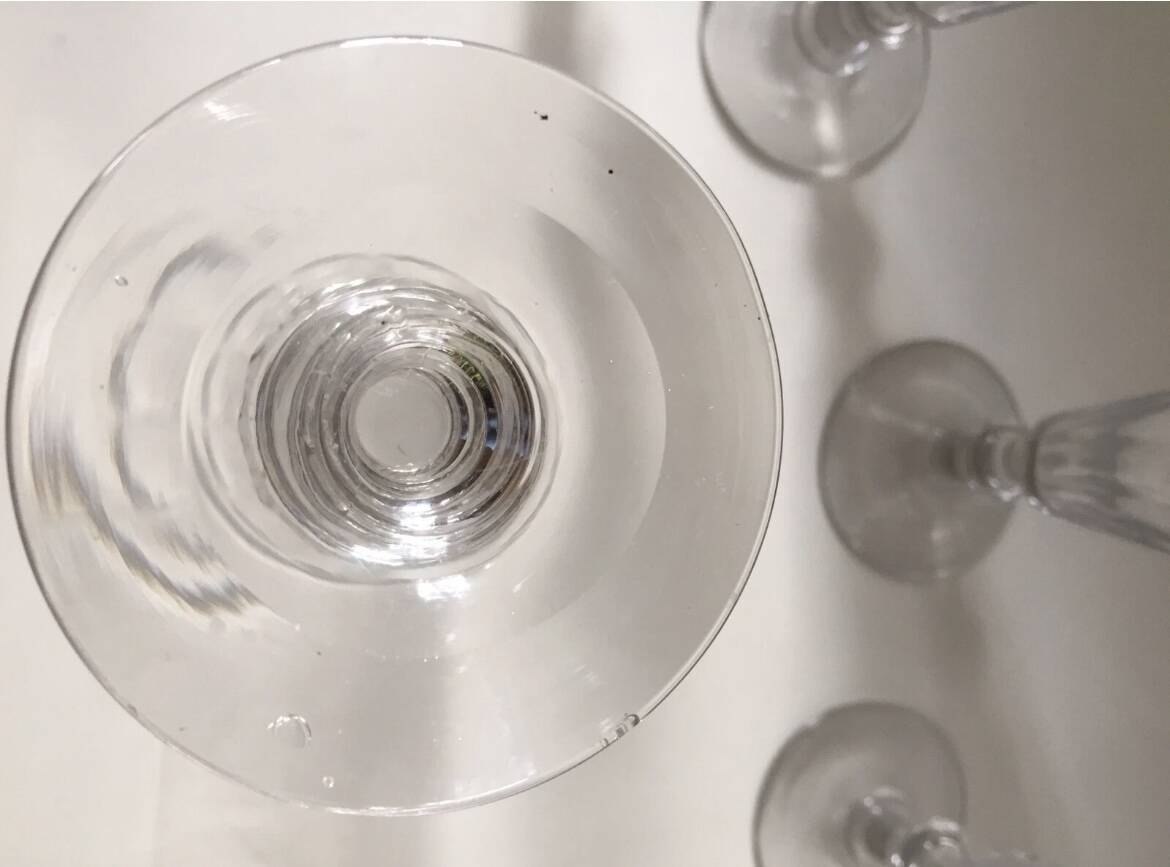 Set of 5 antique Baccarat Saint Louis crystal flutes? 19th century