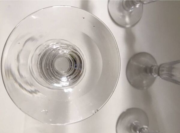 Ensemble 5 flûtes ancienne cristal Baccarat Saint Louis ? XIX