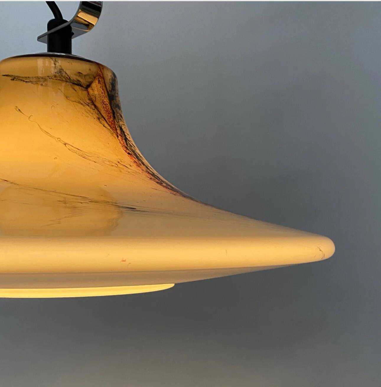 Large 'Cirrus' brown glass UFO suspension by Peill and Putzler XL 1970