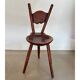 Antique wooden farmhouse tripod (side) chair, 1900s