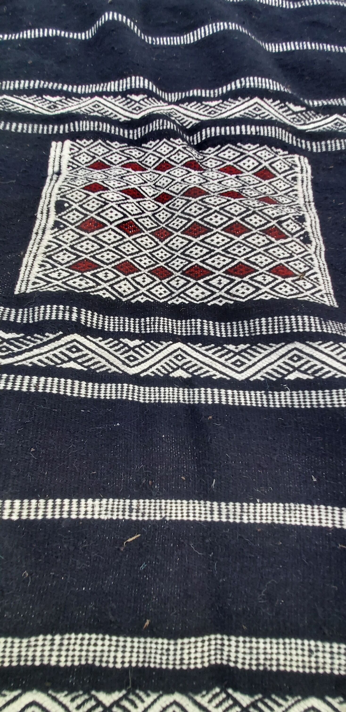 Traditional blue Berber blue kilim rug handmade - 180x105cm