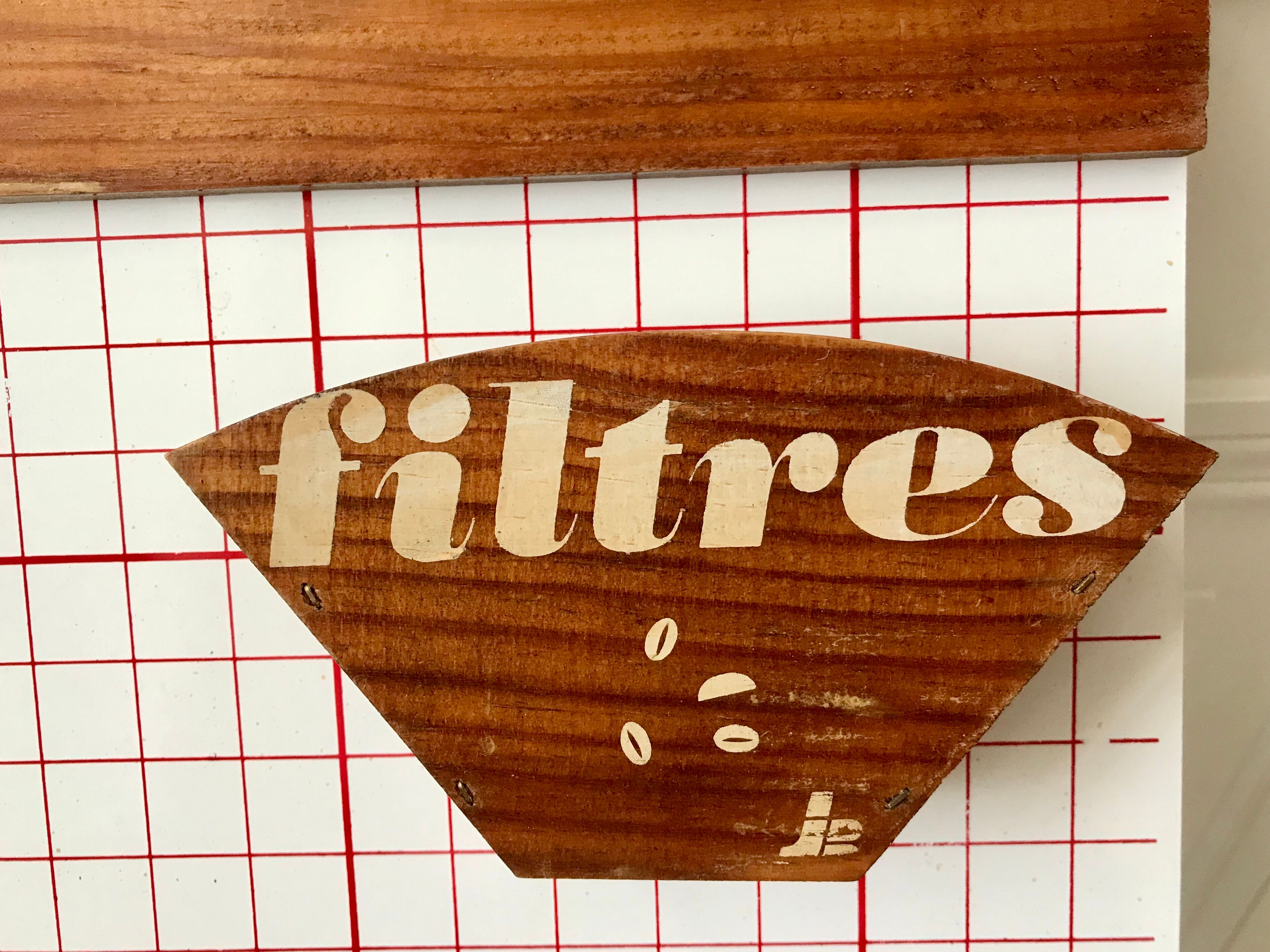 Vintage pine coffee kitchen shelf 70s