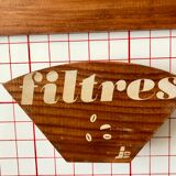 Vintage pine coffee kitchen shelf 70s