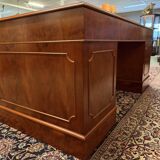 Classic English Desk with Brown Leather