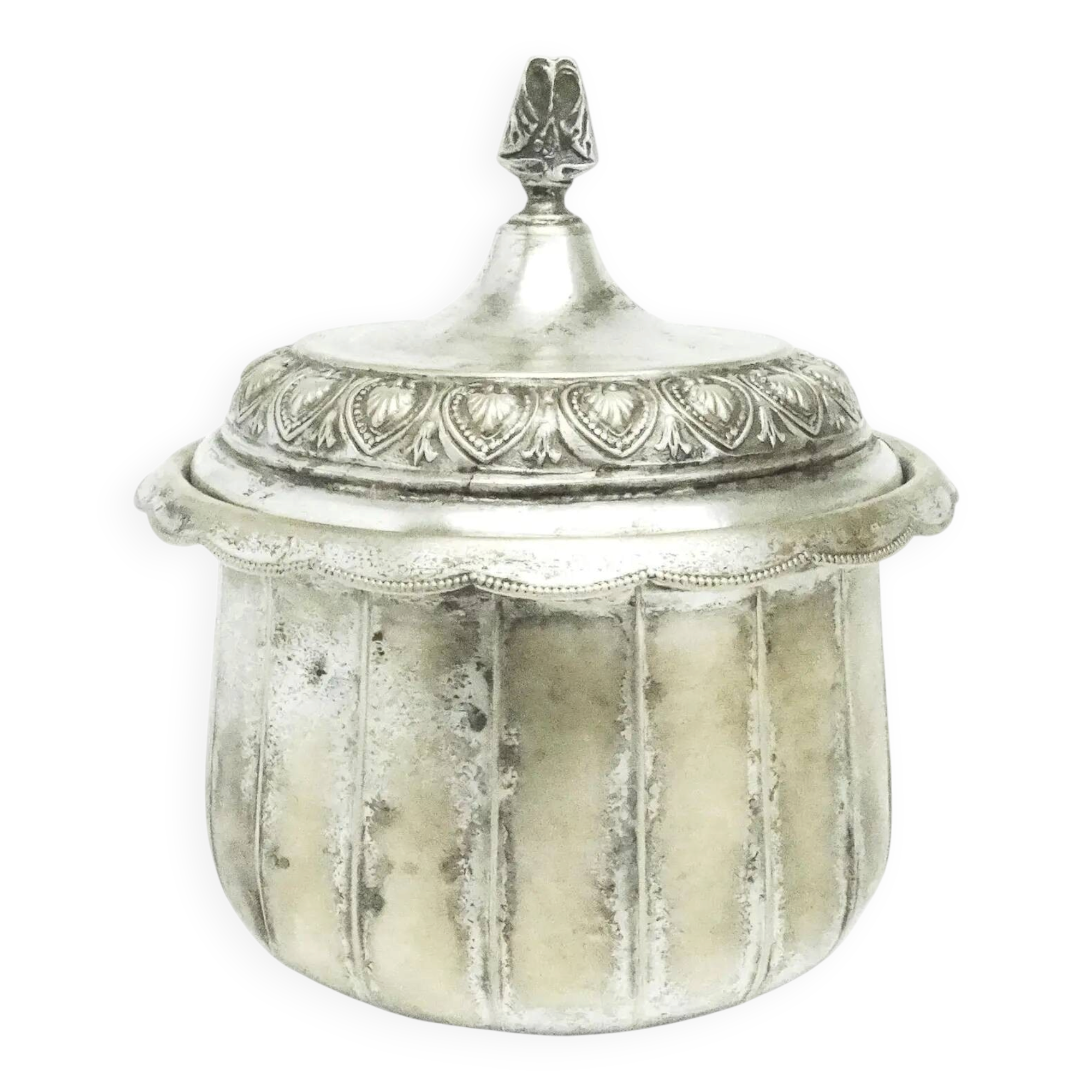 Sugar bowl, eclecticism, silver-plated brass, WMF, Germany, early 20th century