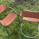 Pair of chrome armchairs, vintage circa 70