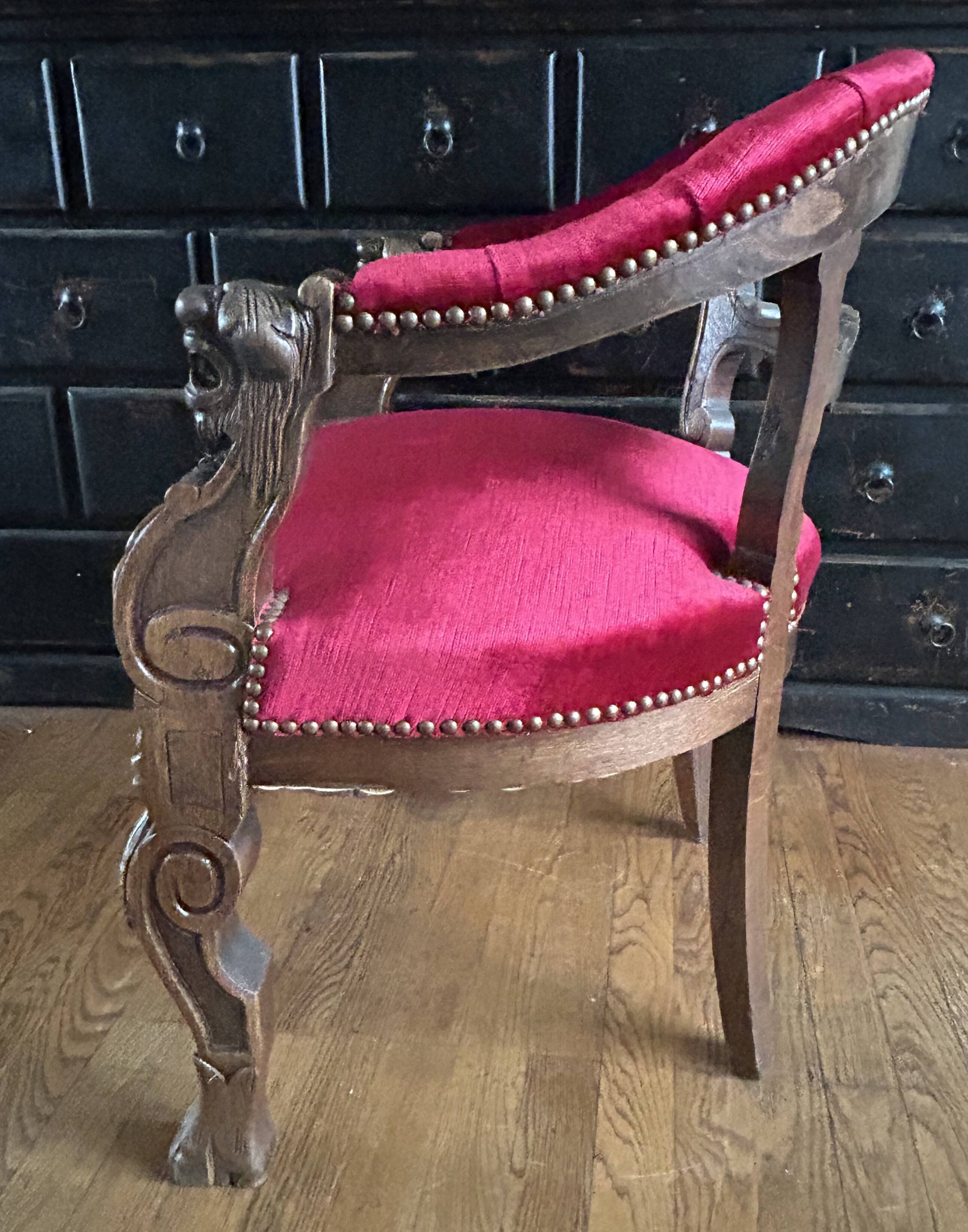 old carved office desk chair