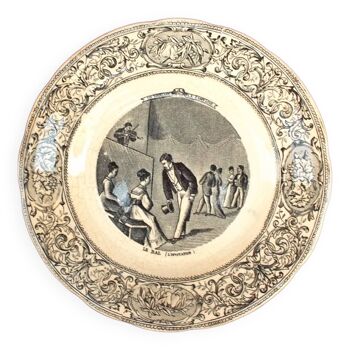 Assiette en porcelaine de gien "en mariage " n° 10