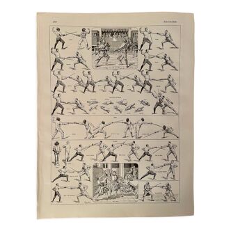 Fencing lithograph, 1930