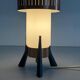 Simple table lamp in copper metal and opal glass, 1960s, Germany