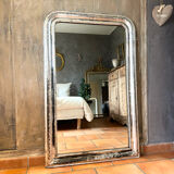 Miroir Louis-Philippe ancien argenté XIXème