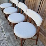 Series of 4 design Scandinavian teak chairs