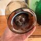 Smoky brown bubbled glass vase – flared tulip shape – vintage year