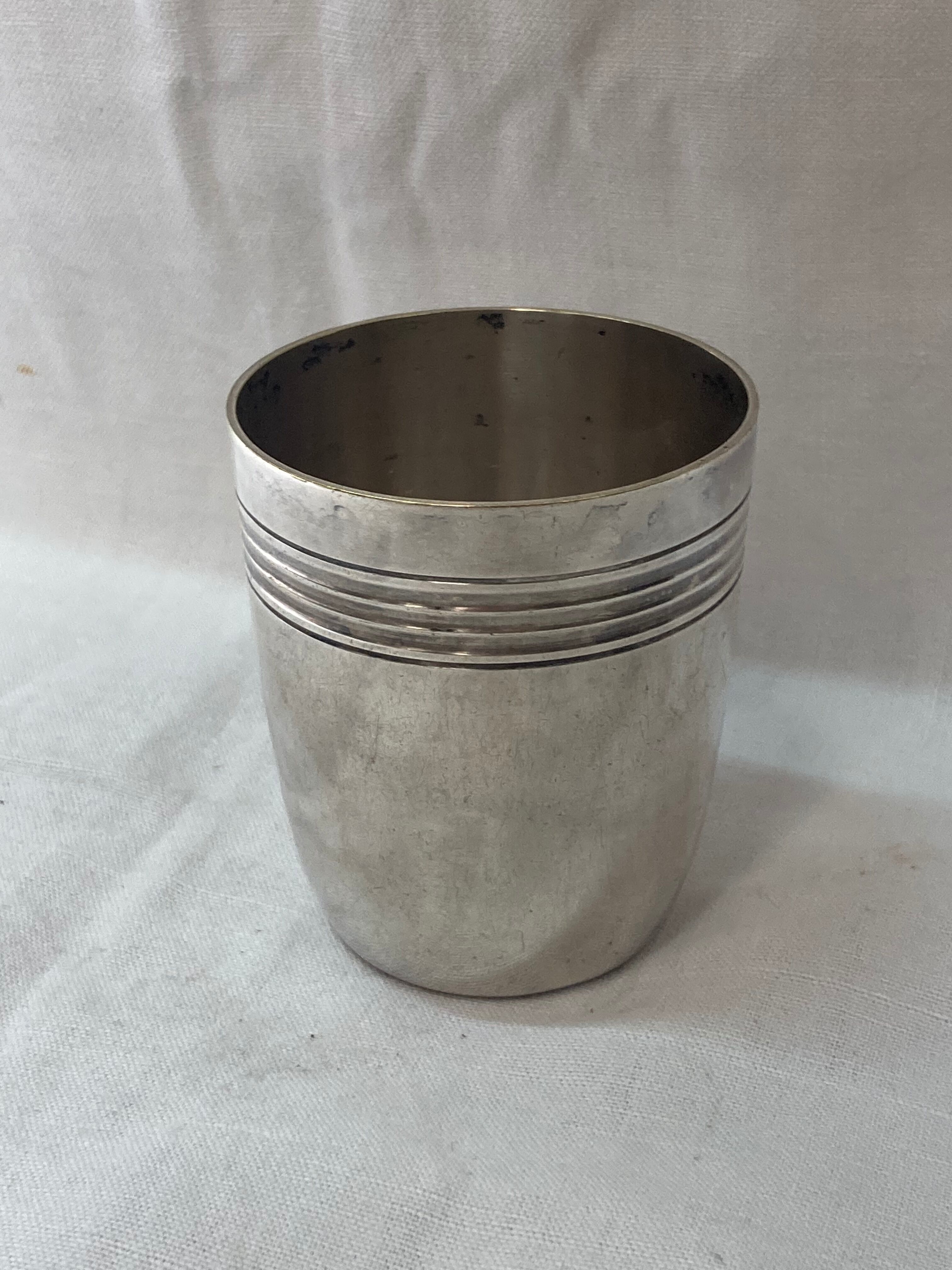 1970 silver metal birth timpani