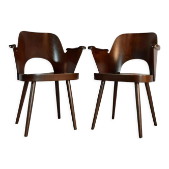 Pair of armchairs 1515 Oswald Haerdtl, Czech Vintage 1950s