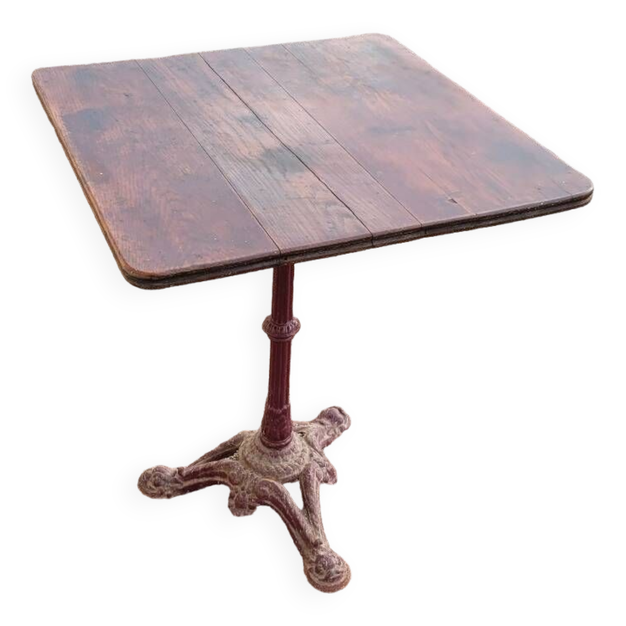 Antique cast iron bistro restaurant pedestal table - 1900s