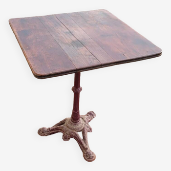 Antique cast iron bistro restaurant pedestal table - 1900s