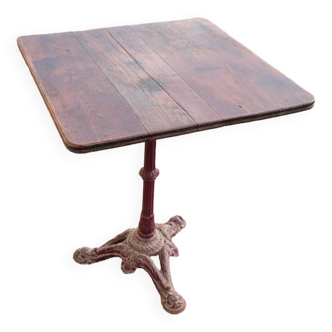 Antique cast iron bistro restaurant pedestal table - 1900s