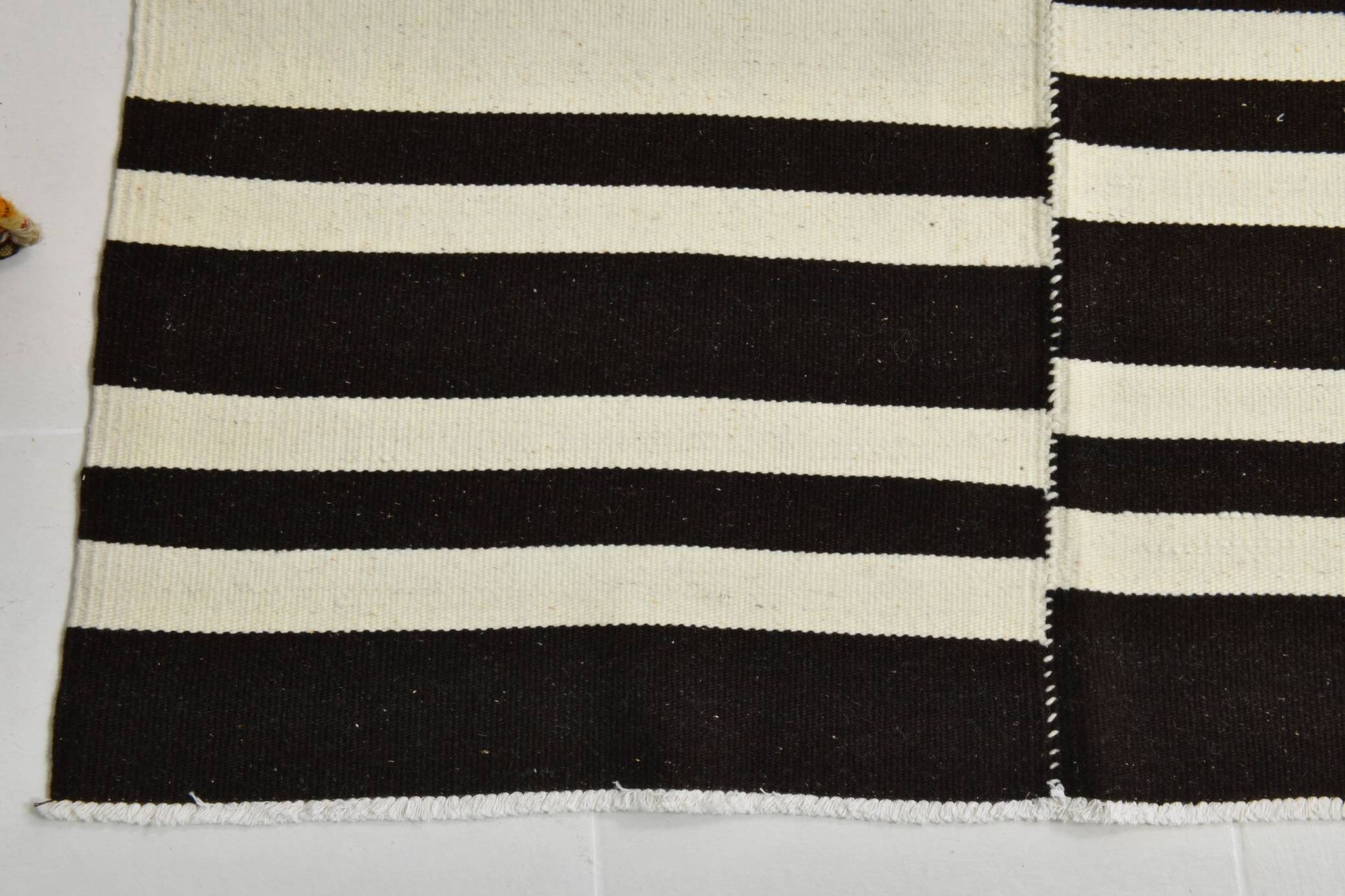 Black Beige Modernist Vintage Kilim Rug, 240x392Cm